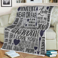 FUNSTUFFPRINT Heart blanket son gift from mom personalized son blanket from mom dad son blanket inspirational custom son gifts grey blue hugs love