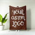 FUNSTUFFPRINT Personalized Logo Blanket, Christmas Gift for Coworker, Christmas Bedding, Home Decor, Bedding Decor, Company Logo Gift, Winter Season Gift