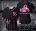 Cancer Awareness, Personalized Breast Cancer Awareness Baseball Jersey Shirt S-5XL
