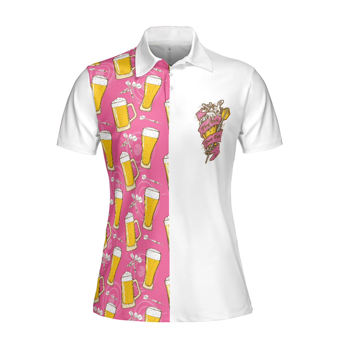 I'm A Darts And Beer Kinda Girl Short Sleeve Women Polo Shirt, Funny Ladies' Darts Shirt, Darts Gift For Women