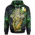 FUNSTUFFPRINT Irish Celtic Cross Harp Blue Wolf 3D All Over Hoodie 3D Hoodie and Zip Hoodie