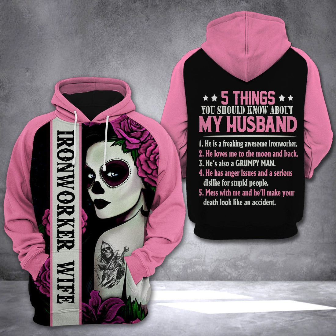 FUNSTUFFPRINT IRONWORKER WIFE LMT 3D Hoodie and Zip Hoodie