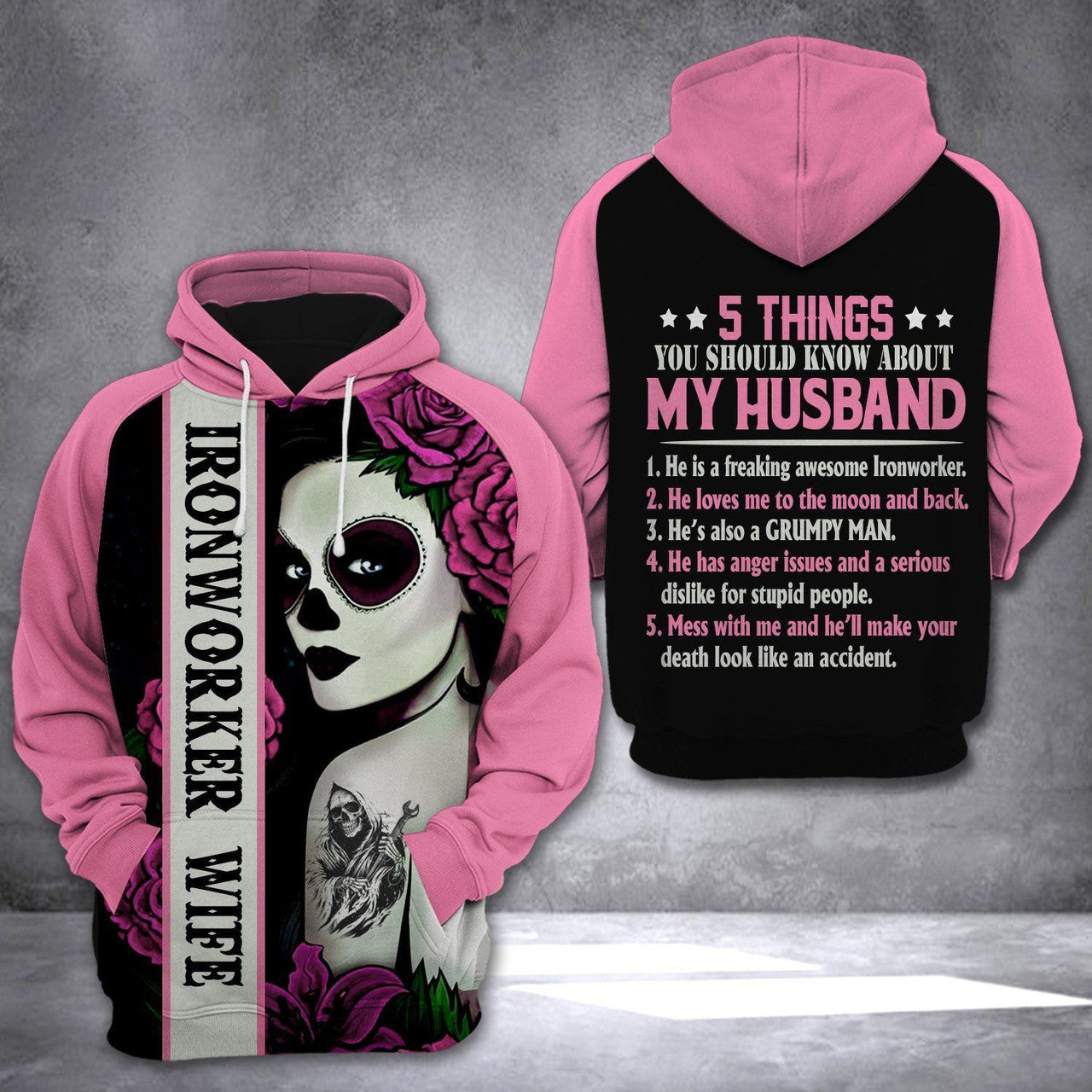FUNSTUFFPRINT IRONWORKER WIFE LMT 3D Hoodie and Zip Hoodie