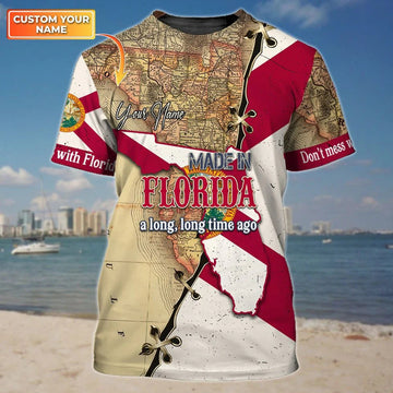 Customized 3D All Over Printed Florida T-Shirt, Florida Map Shirts, Florida Shirt