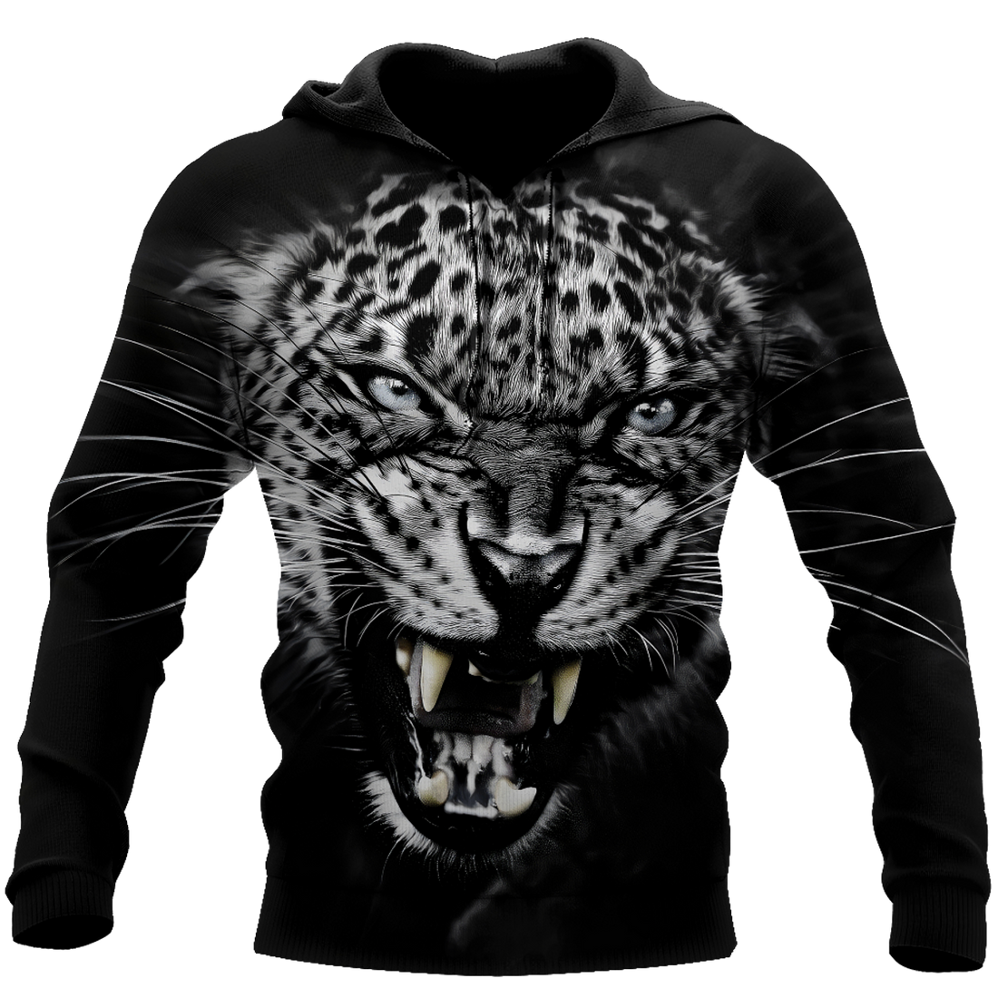 FUNSTUFFPRINT Jaguar Back And White 3D Hoodie and Zip Hoodie