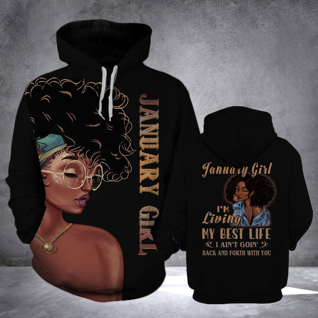 FUNSTUFFPRINT January Girl 3D Hoodie and Zip Hoodie