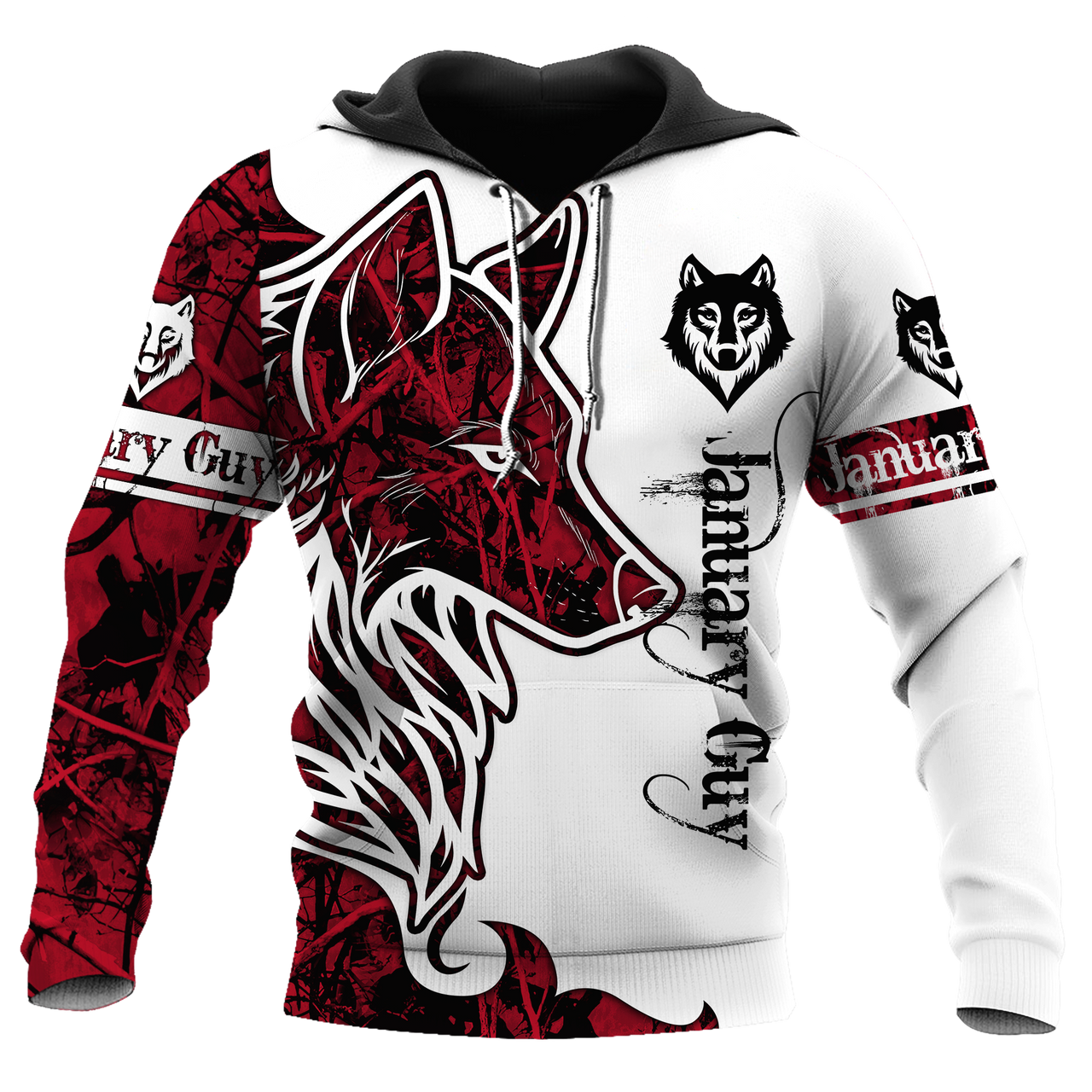 FUNSTUFFPRINT January Wolf 3D Hoodie and Zip Hoodie