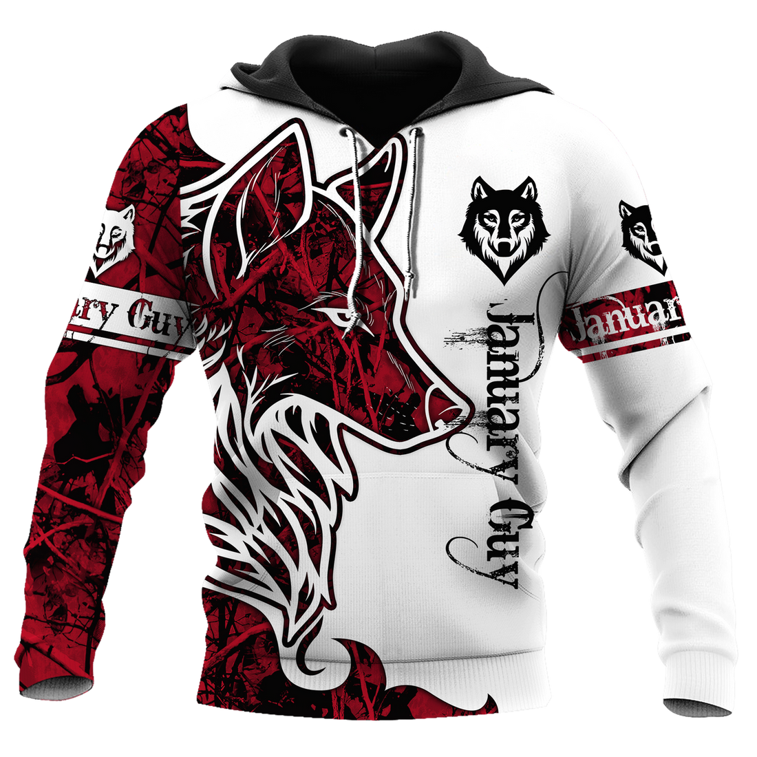 FUNSTUFFPRINT January Wolf 3D Hoodie and Zip Hoodie