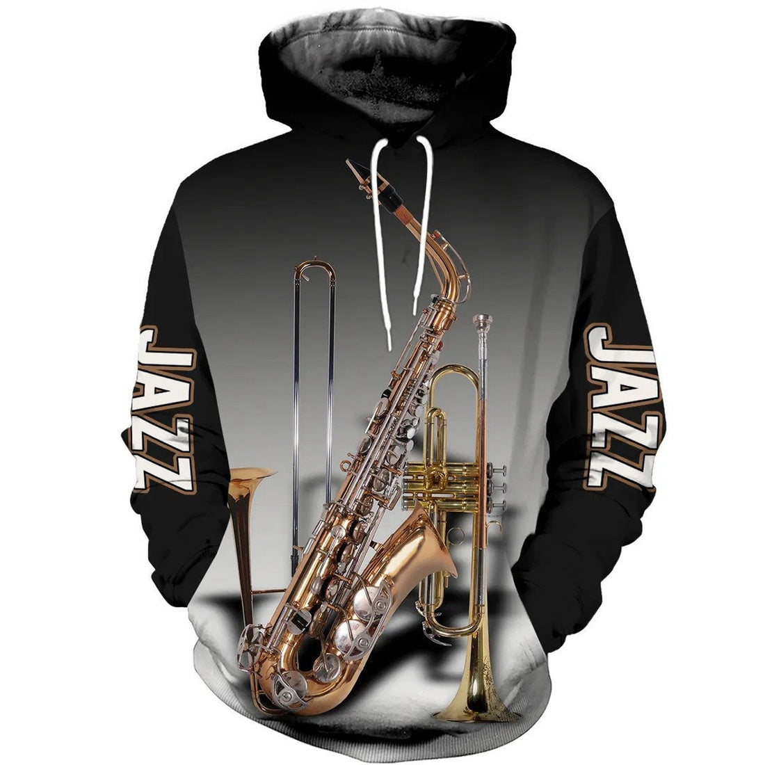 FUNSTUFFPRINT Jazz Musical Instruments 3D Hoodie and Zip Hoodie