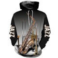 FUNSTUFFPRINT Jazz Musical Instruments 3D Hoodie and Zip Hoodie