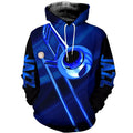 FUNSTUFFPRINT Jazz Trombone Blue 3D Hoodie and Zip Hoodie