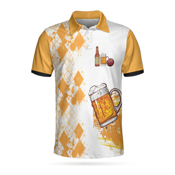 Just Another Beer Drinker With Bowling Addiction Polo Shirt, Funny Bowling Shirt For Beer Lovers