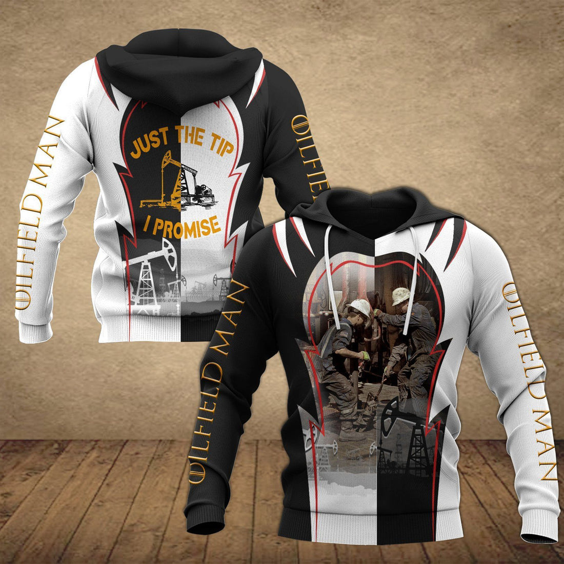 FUNSTUFFPRINT JUST THE TIP OILFIELD MAN 3D Hoodie and Zip Hoodie