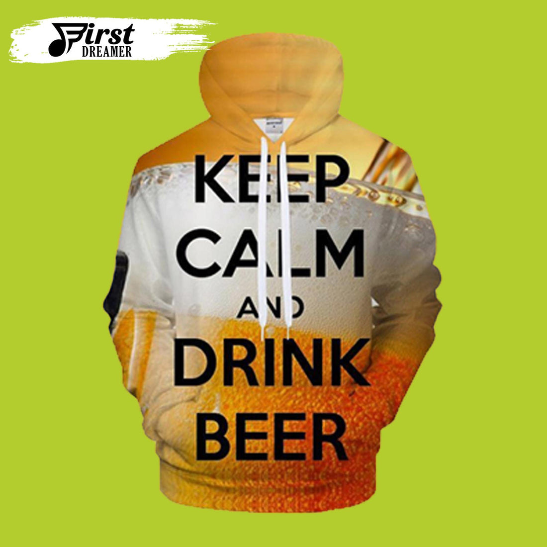 FUNSTUFFPRINT Keep Calm Drink Beer 3D Hoodie and Zip Hoodie