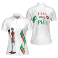 Kiss My Putt Golf Short Sleeve Women Polo Shirt