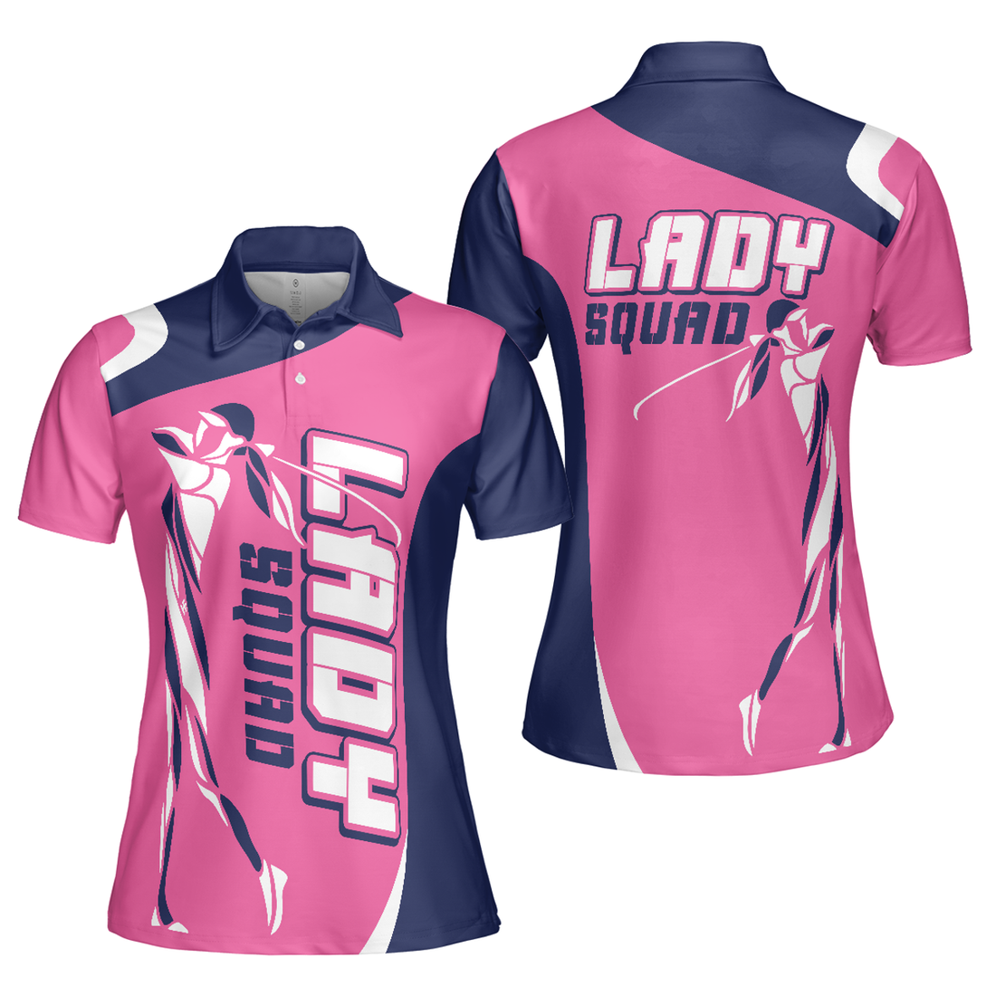 Lady Squad Golf Girl V2 Short Sleeve Women Polo Shirt, Pink Golf Shirt For Ladies, Cool Golf Gift For Women
