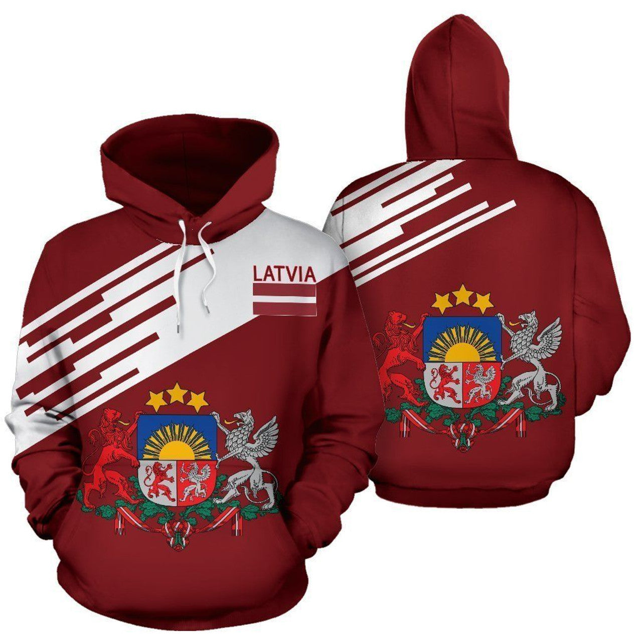 FUNSTUFFPRINT Latvia 3D Hoodie and Zip Hoodie