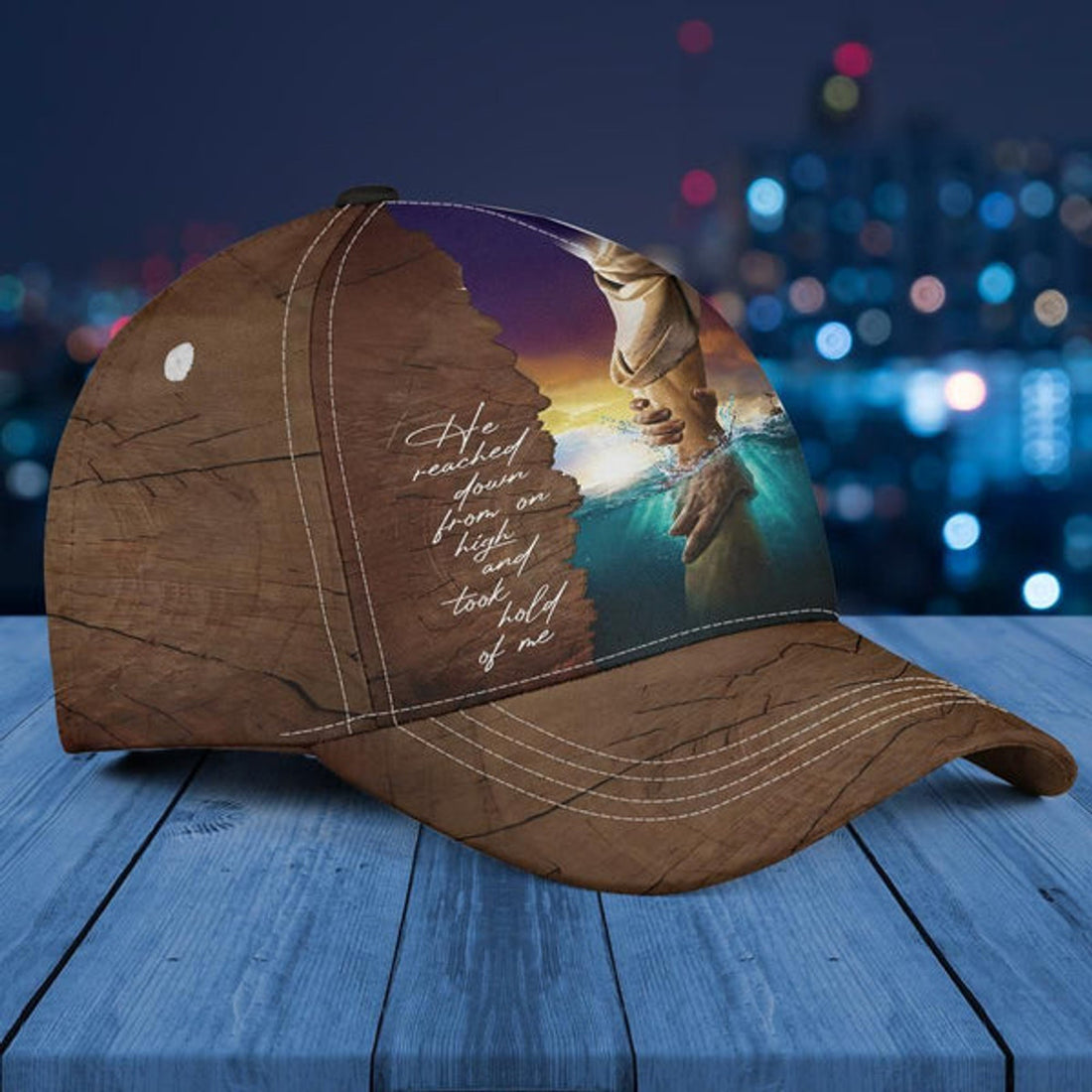 FUNSTUFFPRINT He Reached Down From On High 2 Samuel 2217 Christian Baseball Cap - Christian Hats for Men and Women