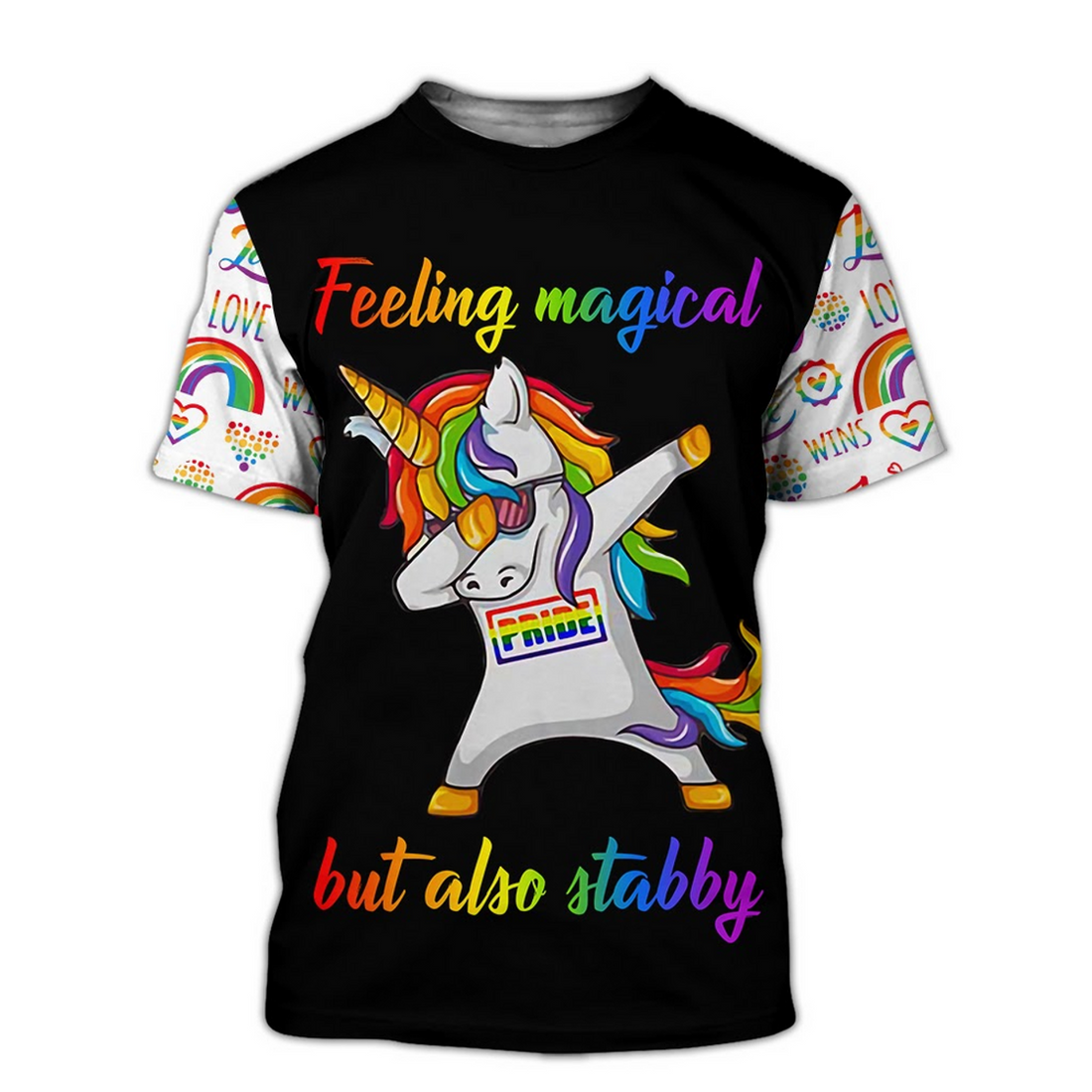 FUNSTUFFPRINT Funny LGBT 3D Shirt, All Over Printed Clothes, Feeling Magical But Also Stabby 3D T-shirt