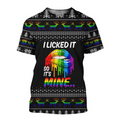 FUNSTUFFPRINT Pride 3D T-Shirts For Pride Month, I Licked It, So It Is Mine Rainbow Lips 3D T-shirt