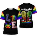 FUNSTUFFPRINT All Over Printed Pride Shirt For Women, Men, Don't Be Afraid To Show Your True Colors 3D T-shirt