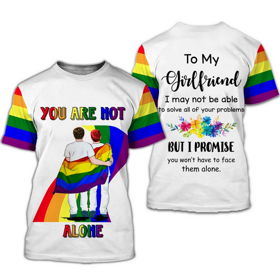 FUNSTUFFPRINT Couple Pride T-Shirt For LGBT, Pride Shirt For Couple, Shirt For Pride Month, Gay Pride Shirt 3D T-shirt