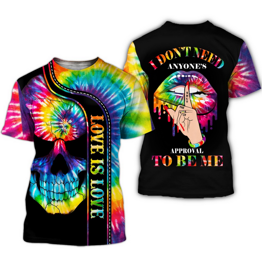 FUNSTUFFPRINT Skull Pride Shirt For Pride Month, I Don't Need Anyone Apprival To Be Me, Pride Shirt Men, LGBT 3D T-shirt