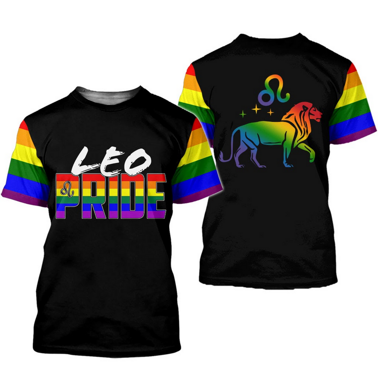 FUNSTUFFPRINT Leo Shirts, Pride Lion Shirt For Pride Month, Gift On Pride Month, Gay Pride Shirt 3D T-shirt