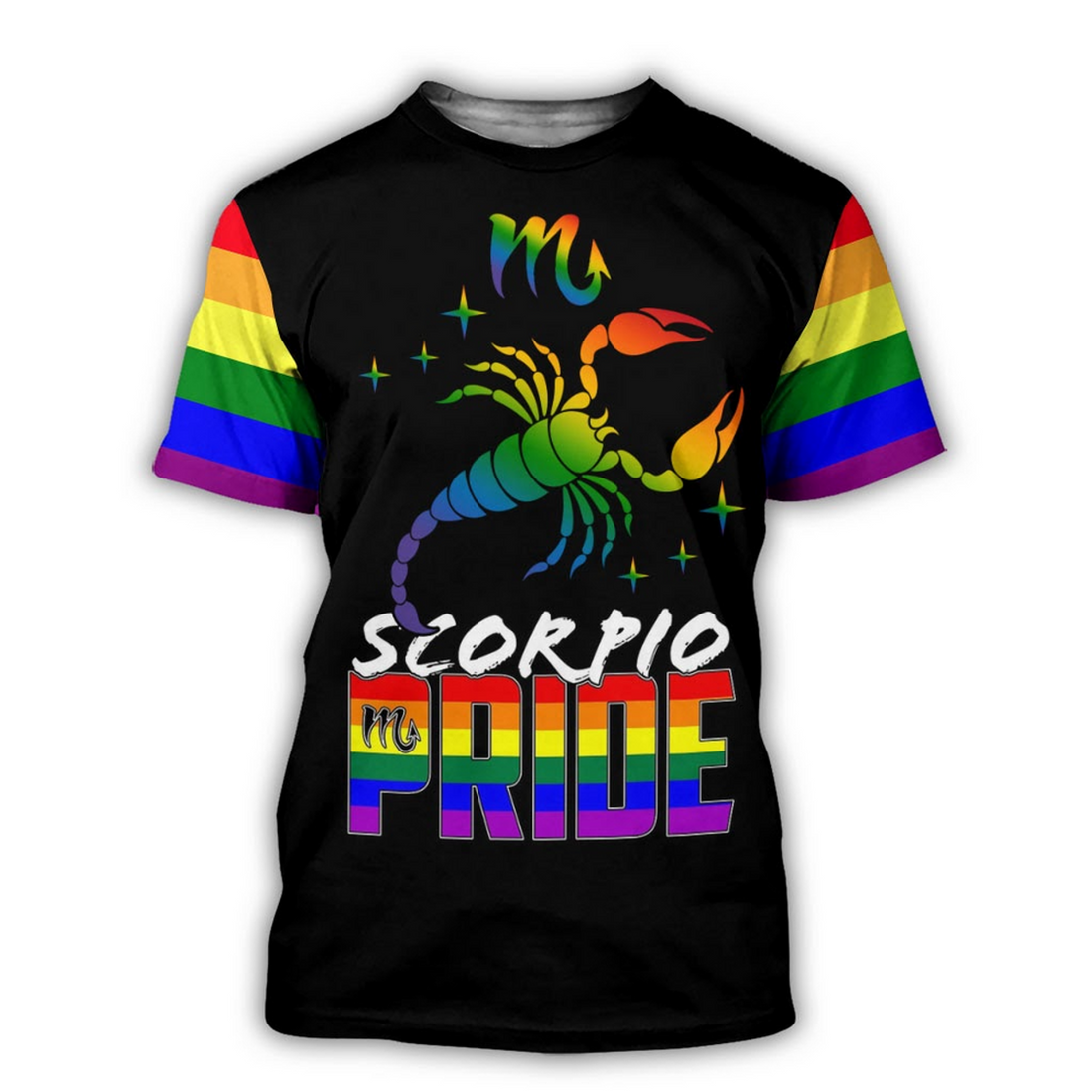 FUNSTUFFPRINT Scorpio 3D LGBT-Shirt, Scorpio Shirts For Gay Men, Pride Month Scorpio Tee Shirt 3D T-shirt