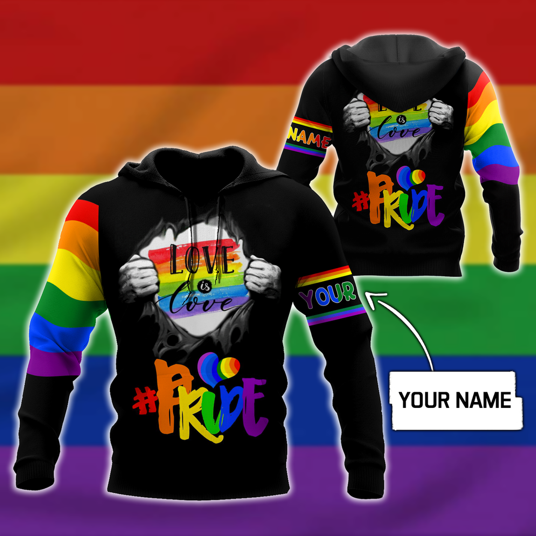 FUNSTUFFPRINT Lgbt Pride 3D Hoodie and Zip Hoodie