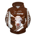 FUNSTUFFPRINT Life Is Better With A Hereford Cow Brown 3D Hoodie and Zip Hoodie