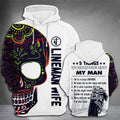 FUNSTUFFPRINT Lineman Wife 3D Hoodie and Zip Hoodie