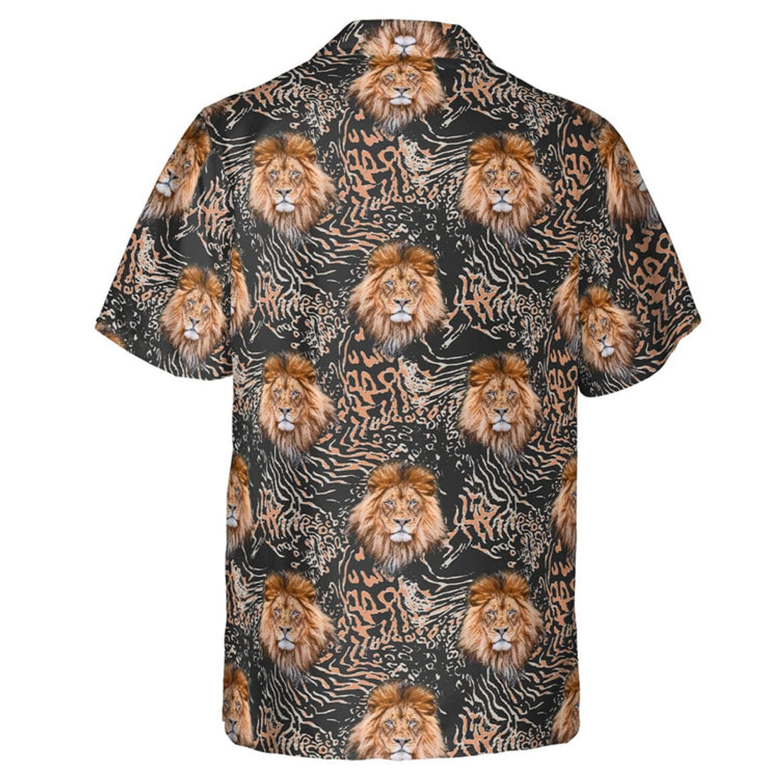 Hawaiian Camp Collar Short Sleeve Button-Down Shirt Lion, 3D Full Printed Hawaiian Aloha Shirts