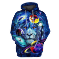 FUNSTUFFPRINT Lion And Universe Best 3D Hoodie and Zip Hoodie