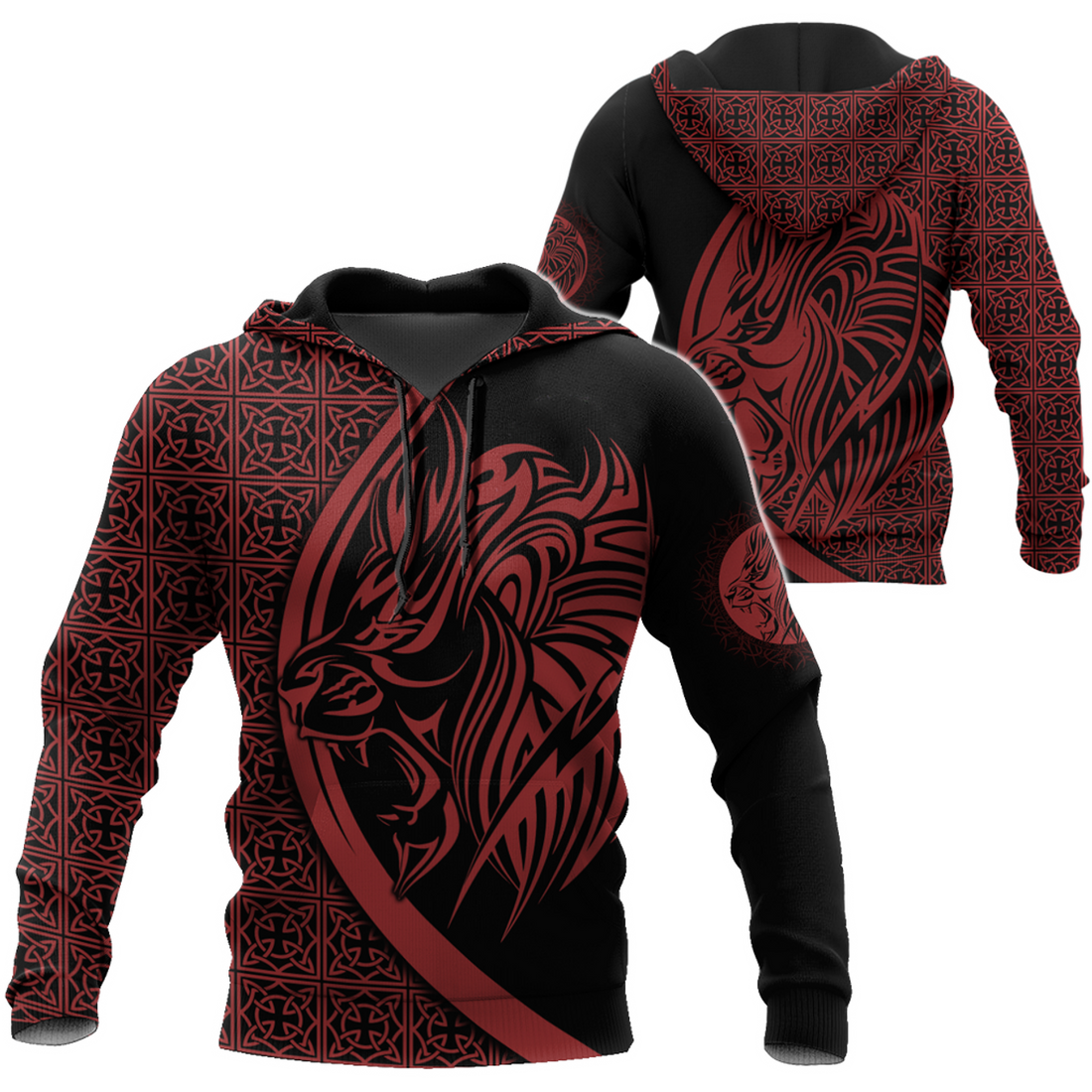 FUNSTUFFPRINT Lion Tattoo 3D Hoodie and Zip Hoodie