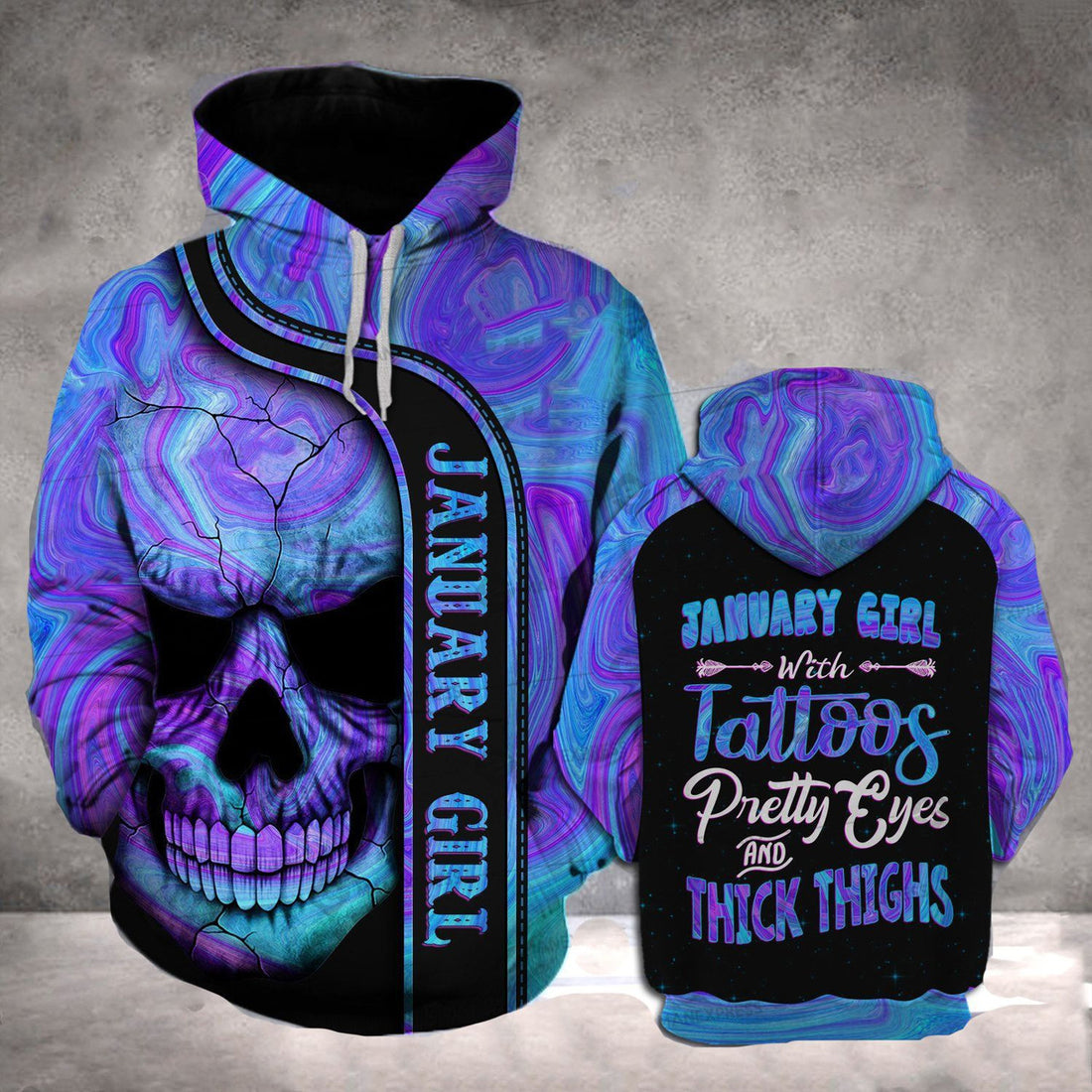 FUNSTUFFPRINT JANUARY GIRL THICK THIGHS TREND 3D Hoodie and Zip Hoodie