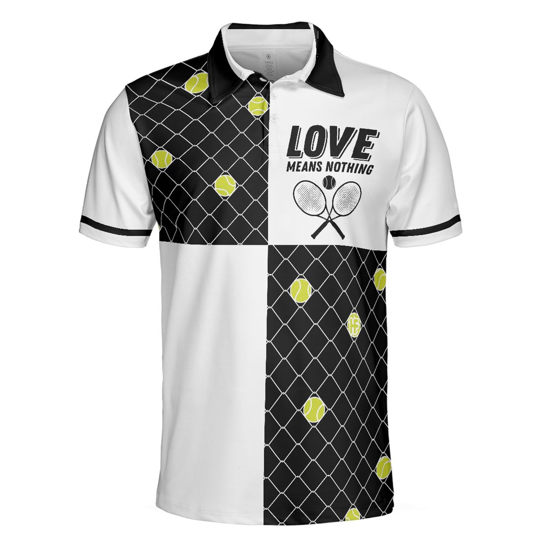 Love Means Nothing Tennis Polo Shirt, Tennis Ball Stuck In Steal Wire Fence Polo Shirt, Best Tennis Shirt For Men