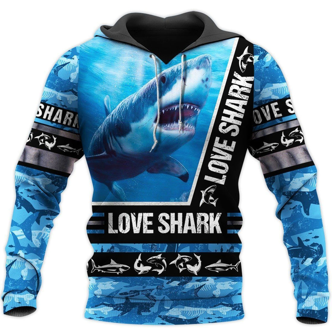 FUNSTUFFPRINT Love Shark 3D Hoodie and Zip Hoodie