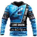 FUNSTUFFPRINT Love Shark 3D Hoodie and Zip Hoodie
