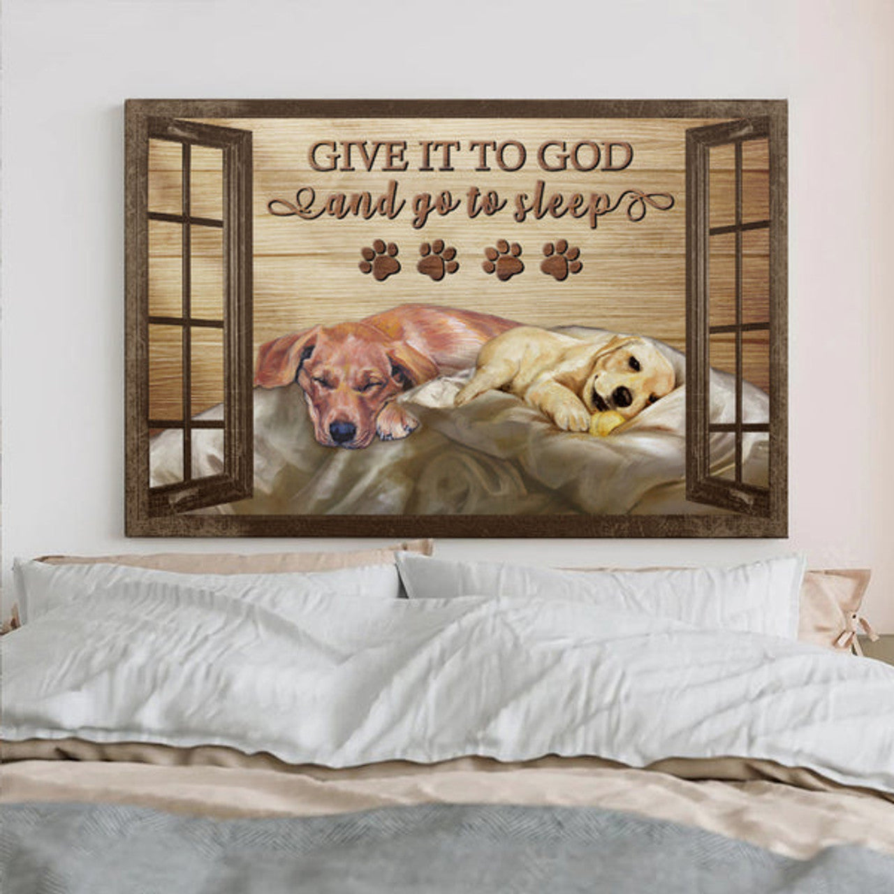 Give It To God And Go To Sleep Dog Labrador Retriever - Christian Canvas Prints - Faith Canvas - Bible Verse Canvas 