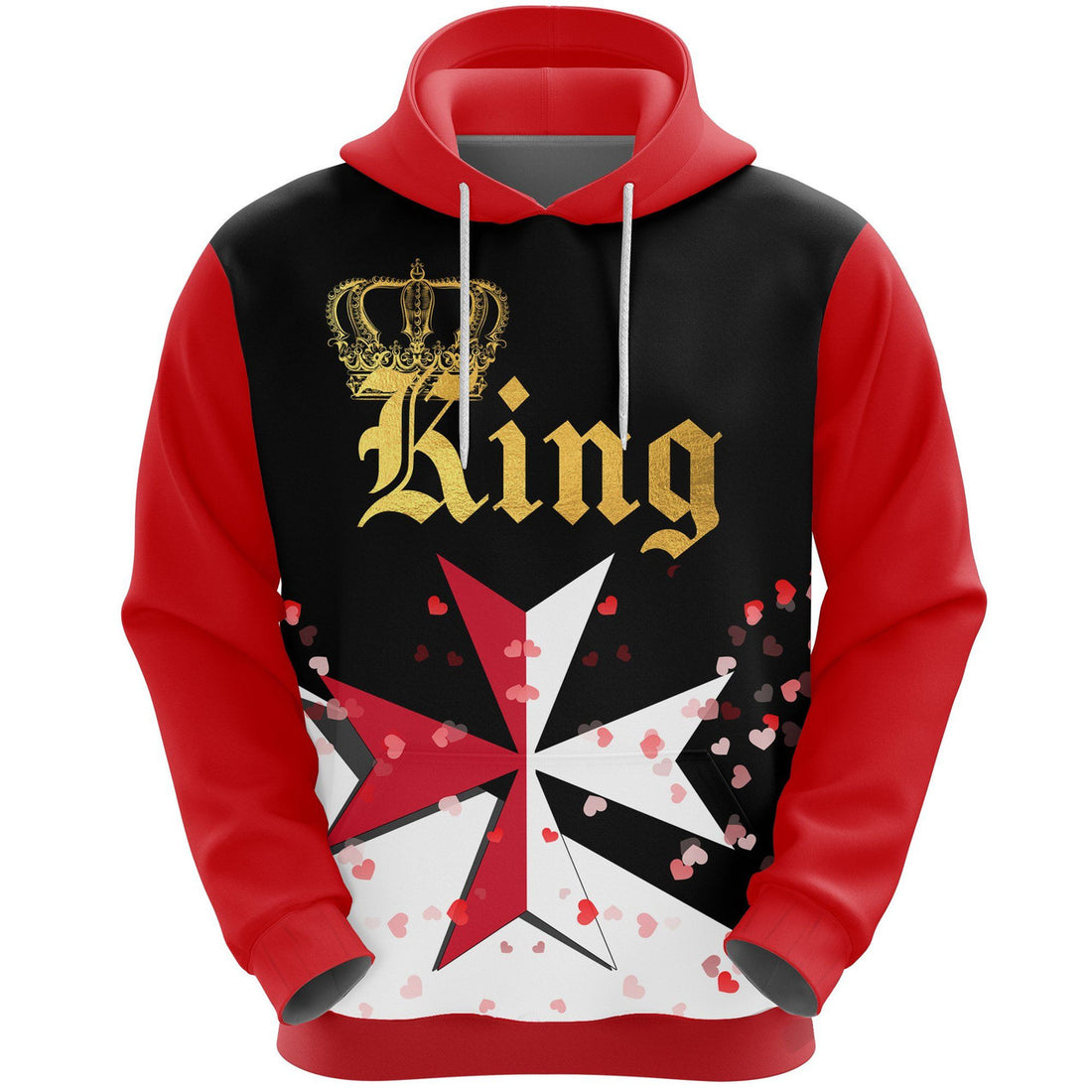 FUNSTUFFPRINT Malta King Valentine 3D Hoodie and Zip Hoodie
