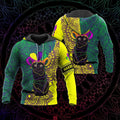 FUNSTUFFPRINT Mardi Gras Cat LHT 3D Hoodie and Zip Hoodie