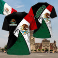 Custom Personalized 3D all over print mexico shirt, Mexico T-Shirt, Mexico Shirts