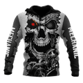 FUNSTUFFPRINT Mechanic Shirt Mechanic Skull 3D Hoodie and Zip Hoodie