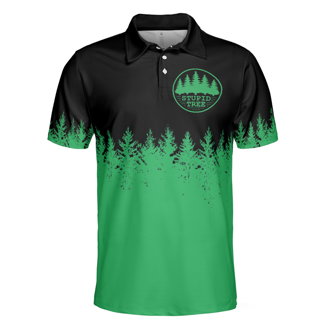Stupid Tree Funny Definition Polo Shirt, Black And Green Pine Forest Polo Shirt For Men - Perfect Gift For Men, Golfers