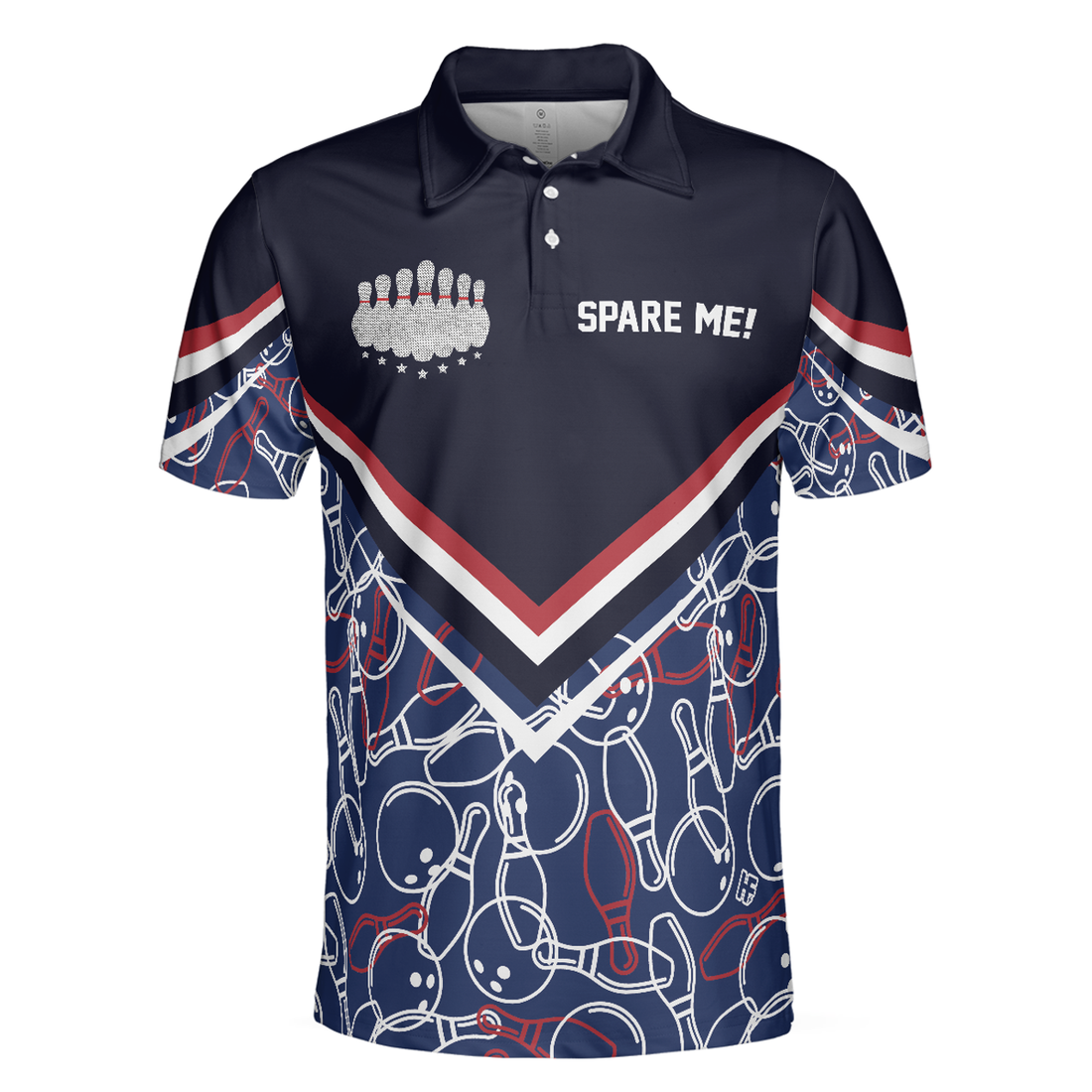 Spare Me Bowling Short Sleeve Polo Shirt, Bowling Ball And Pin Pattern Polo Shirt, Best Bowling Shirt For Men - Perfect Gift For Men, Bowlers