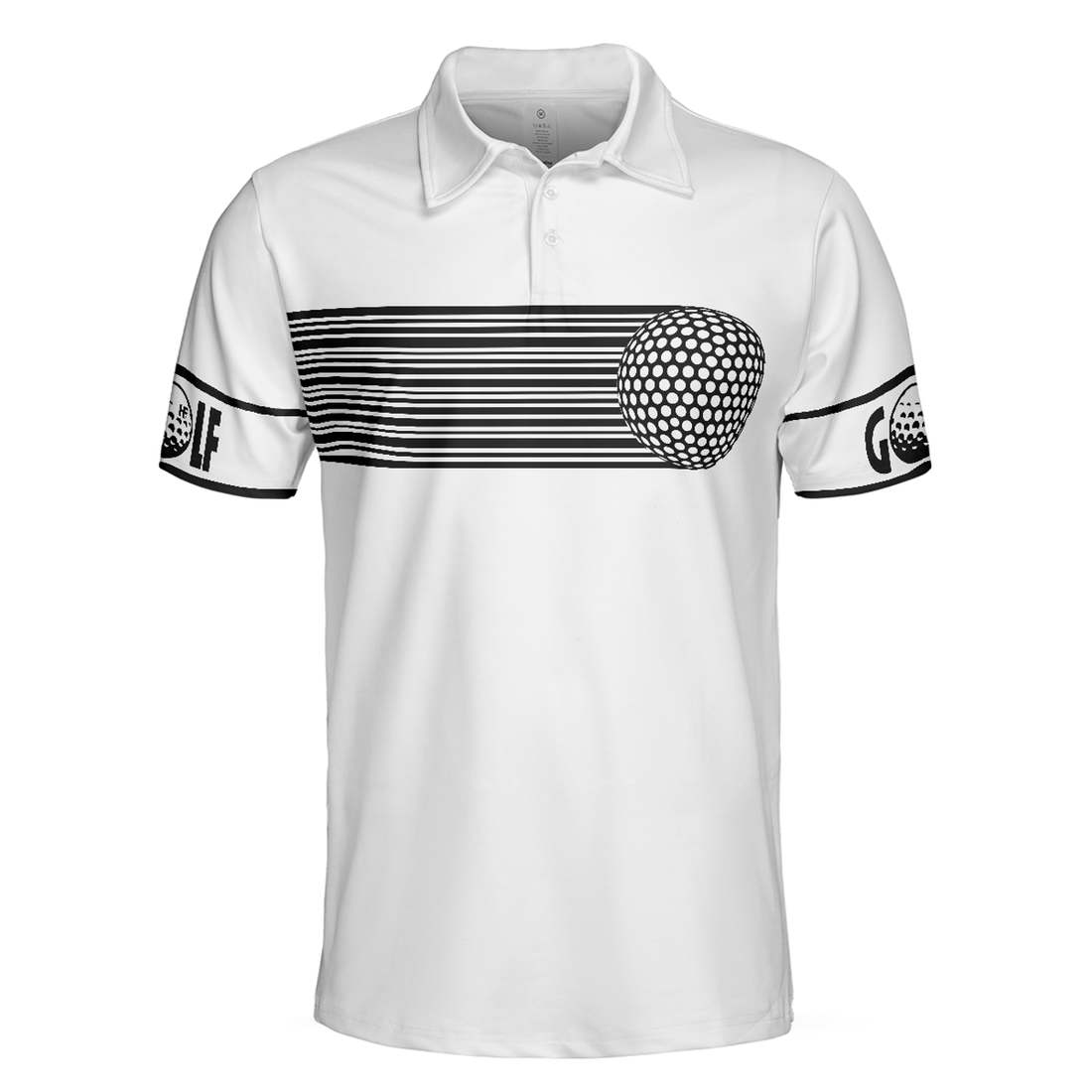 Men Polo Shirt - BBlack and White Stripes Barcode Golfing Polo Shirt, Golfer Hard Swing Polo Shirt, Best Golf Shirt For Men