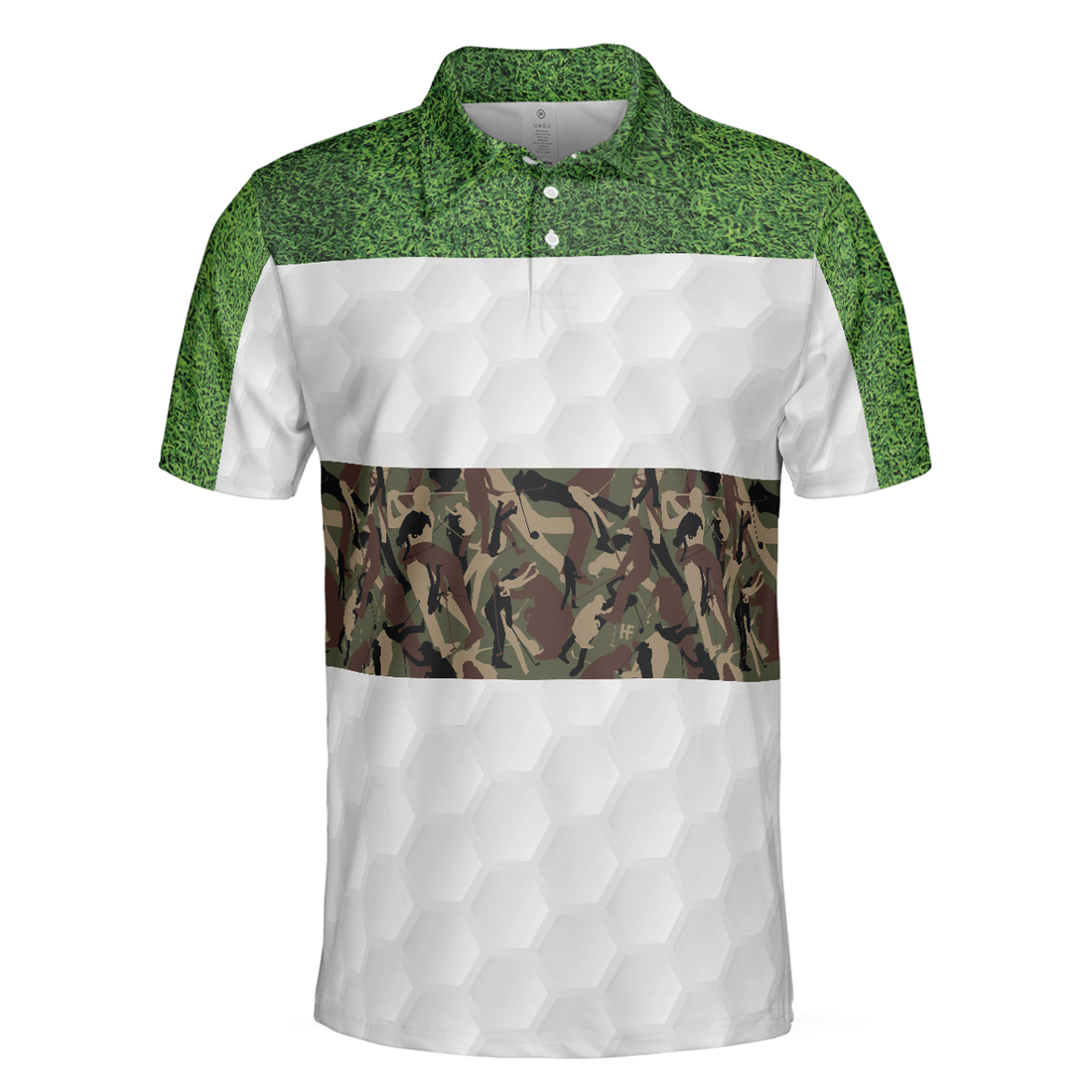 Golf In Green And Camouflage Pattern Golf Men Polo Shirt, Cool Golf Shirt For Men, Best Gift For Golfers