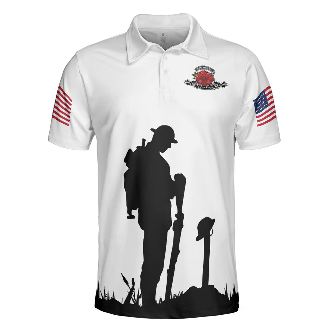 White American Flag Veteran's Day Men Polo Shirt, Lest We Forget Veteran Polo Shirt, Best Gift For Veterans