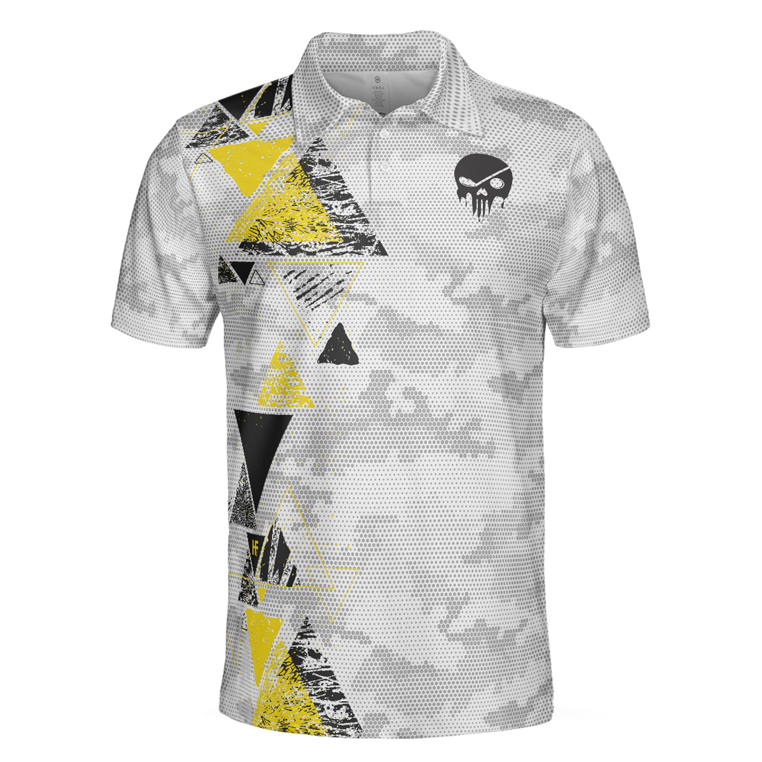 Golf Instructions Triangle And Camouflage Pattern Polo Shirt, Short Sleeve Men Polo Shirt, Best Gift For Men Golfers